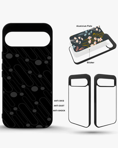 Charcoal Geometric Lines Phone Case - Glossy Aluminum Cover for iPhone, Samsung, Pixel, OnePlus & Vivo
