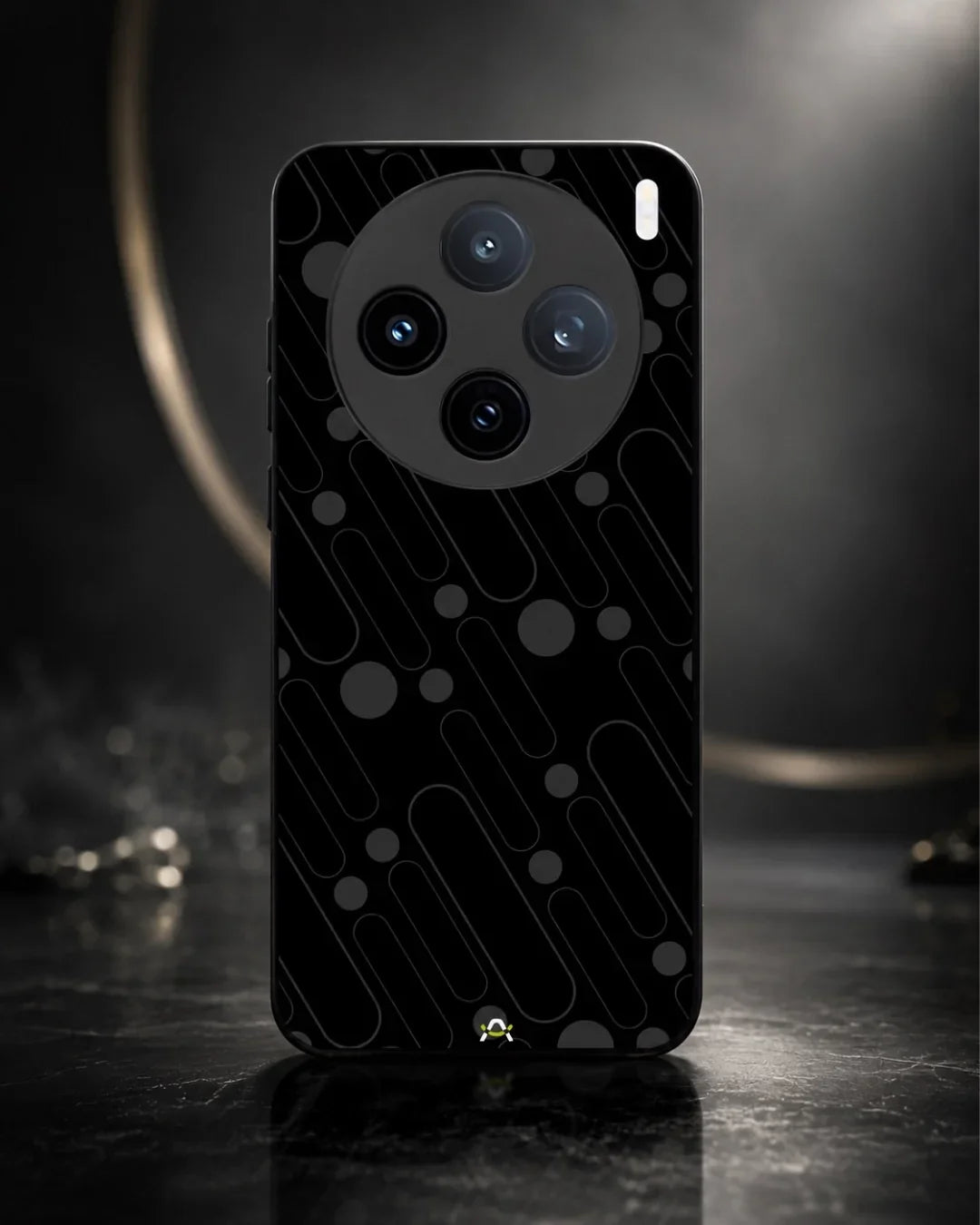 Charcoal Geometric Lines Phone Case - Glossy Aluminum Cover for iPhone, Samsung, Pixel, OnePlus & Vivo