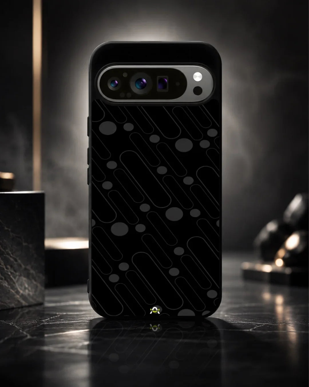Charcoal Geometric Lines Phone Case - Glossy Aluminum Cover for iPhone, Samsung, Pixel, OnePlus & Vivo