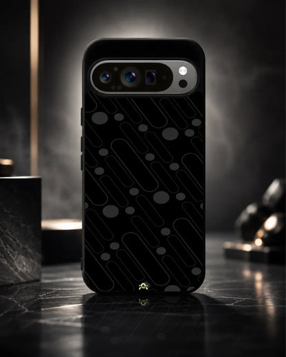 Charcoal Geometric Lines Phone Case - Glossy Aluminum Cover for iPhone, Samsung, Pixel, OnePlus & Vivo