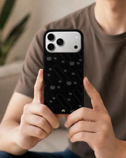 Charcoal Geometric Lines Phone Case - Glossy Aluminum Cover for iPhone, Samsung, Pixel, OnePlus & Vivo
