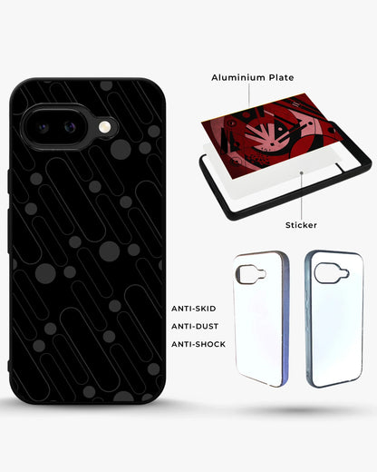 Charcoal Geometric Lines Phone Case - Glossy Aluminum Cover for iPhone, Samsung, Pixel, OnePlus & Vivo