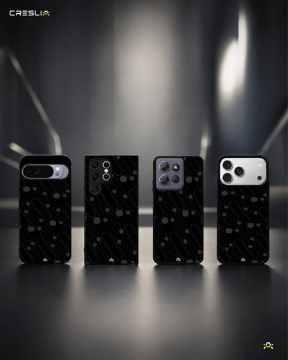 Charcoal Geometric Lines Phone Case - Glossy Aluminum Cover for iPhone, Samsung, Pixel, OnePlus & Vivo