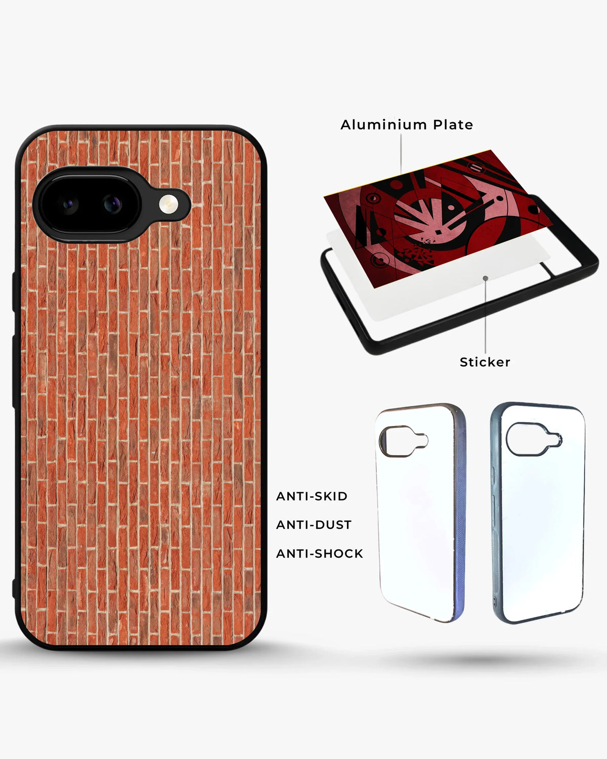 Classic Red Brick Phone Case - Clean Masonry Print for iPhone, Samsung, Pixel, OnePlus & Vivo