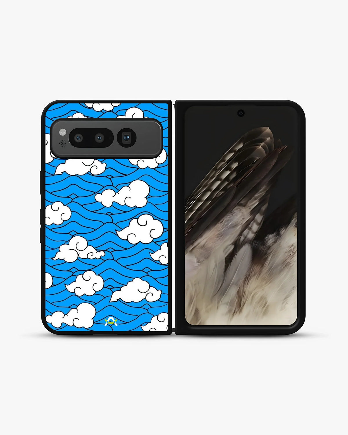Cloud Pattern Phone Case - Wavy Blue & White Print for iPhone, Samsung, Pixel, OnePlus & Vivo