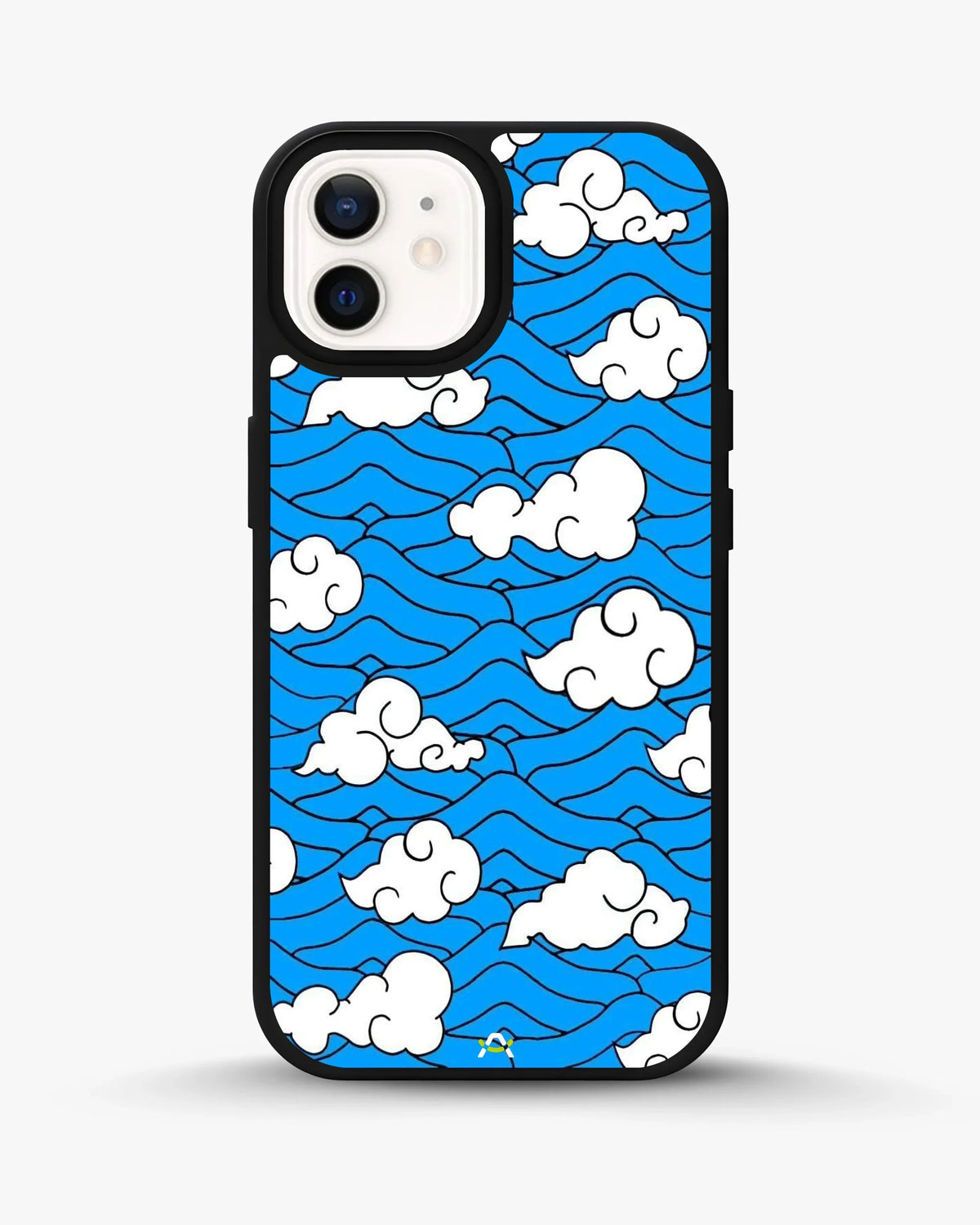 Cloud Pattern Phone Case - Wavy Blue & White Print for iPhone, Samsung, Pixel, OnePlus & Vivo