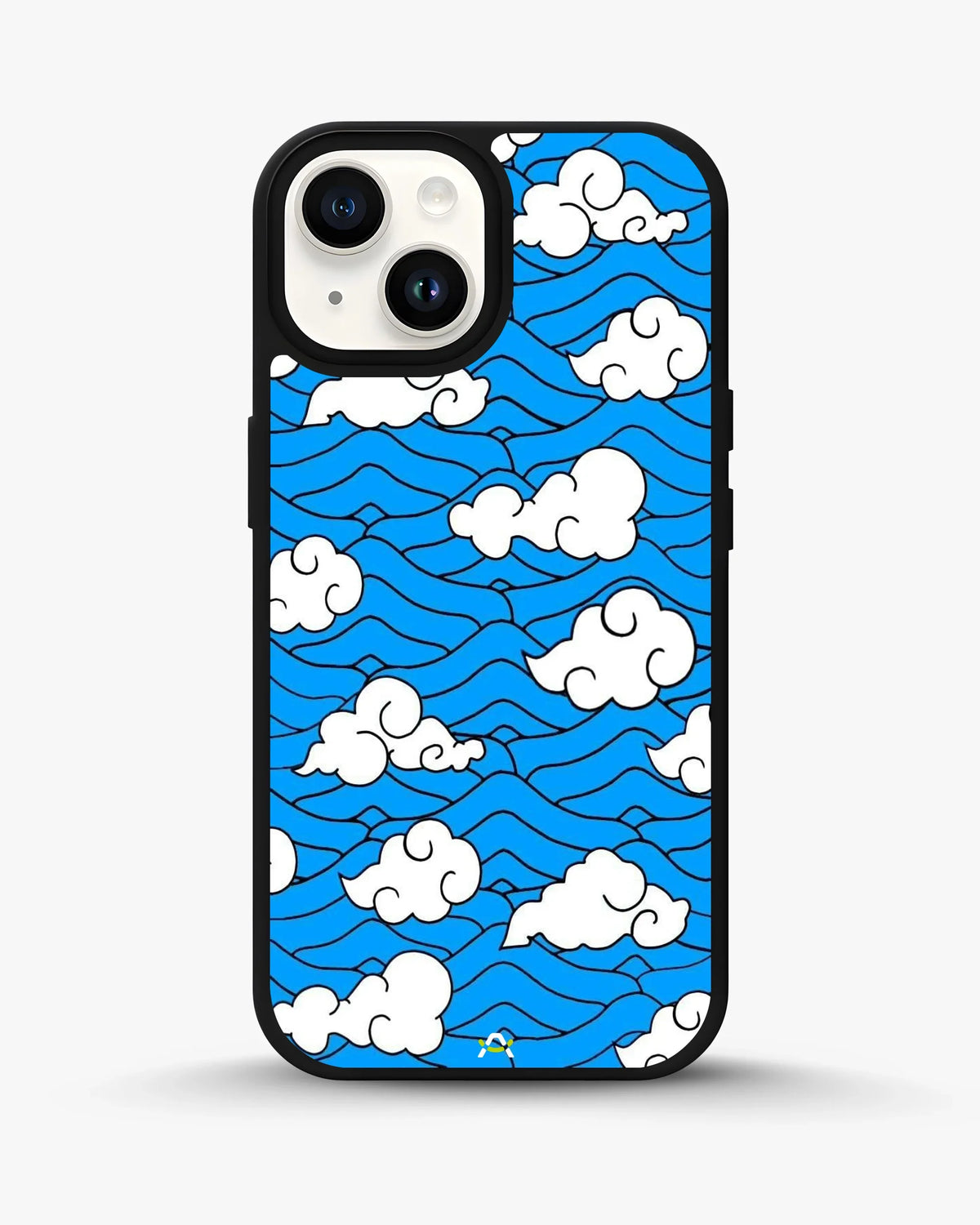 Cloud Pattern Phone Case - Wavy Blue & White Print for iPhone, Samsung, Pixel, OnePlus & Vivo