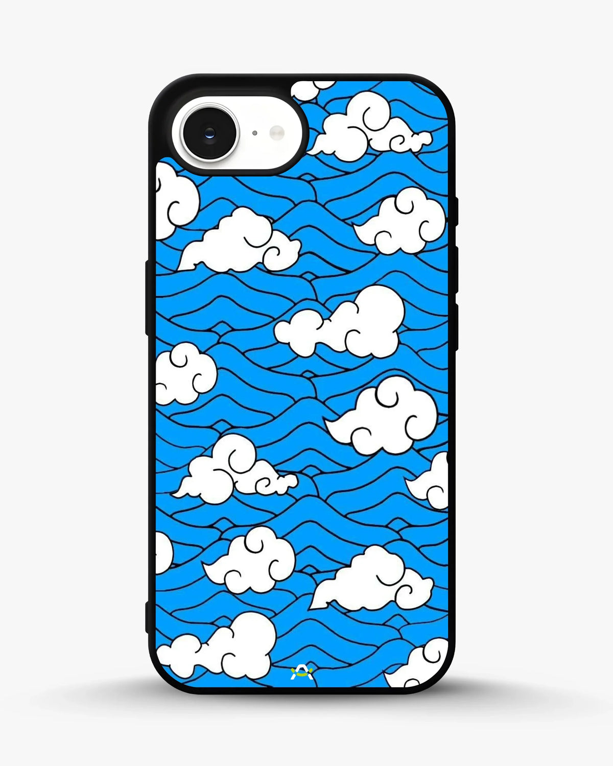 Cloud Pattern Phone Case - Wavy Blue & White Print for iPhone, Samsung, Pixel, OnePlus & Vivo