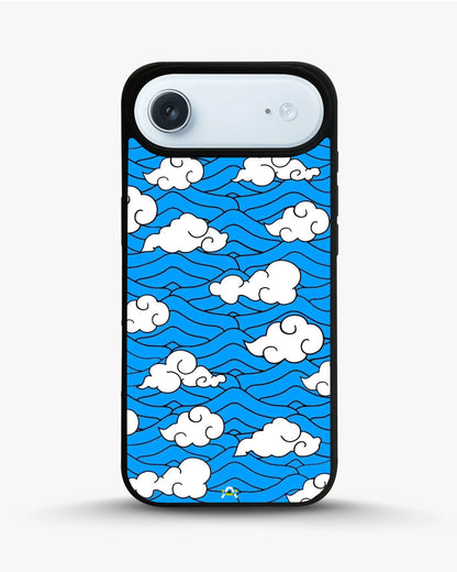 Cloud Pattern Phone Case - Wavy Blue & White Print for iPhone, Samsung, Pixel, OnePlus & Vivo