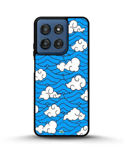 Cloud Pattern Phone Case - Wavy Blue & White Print for iPhone, Samsung, Pixel, OnePlus & Vivo