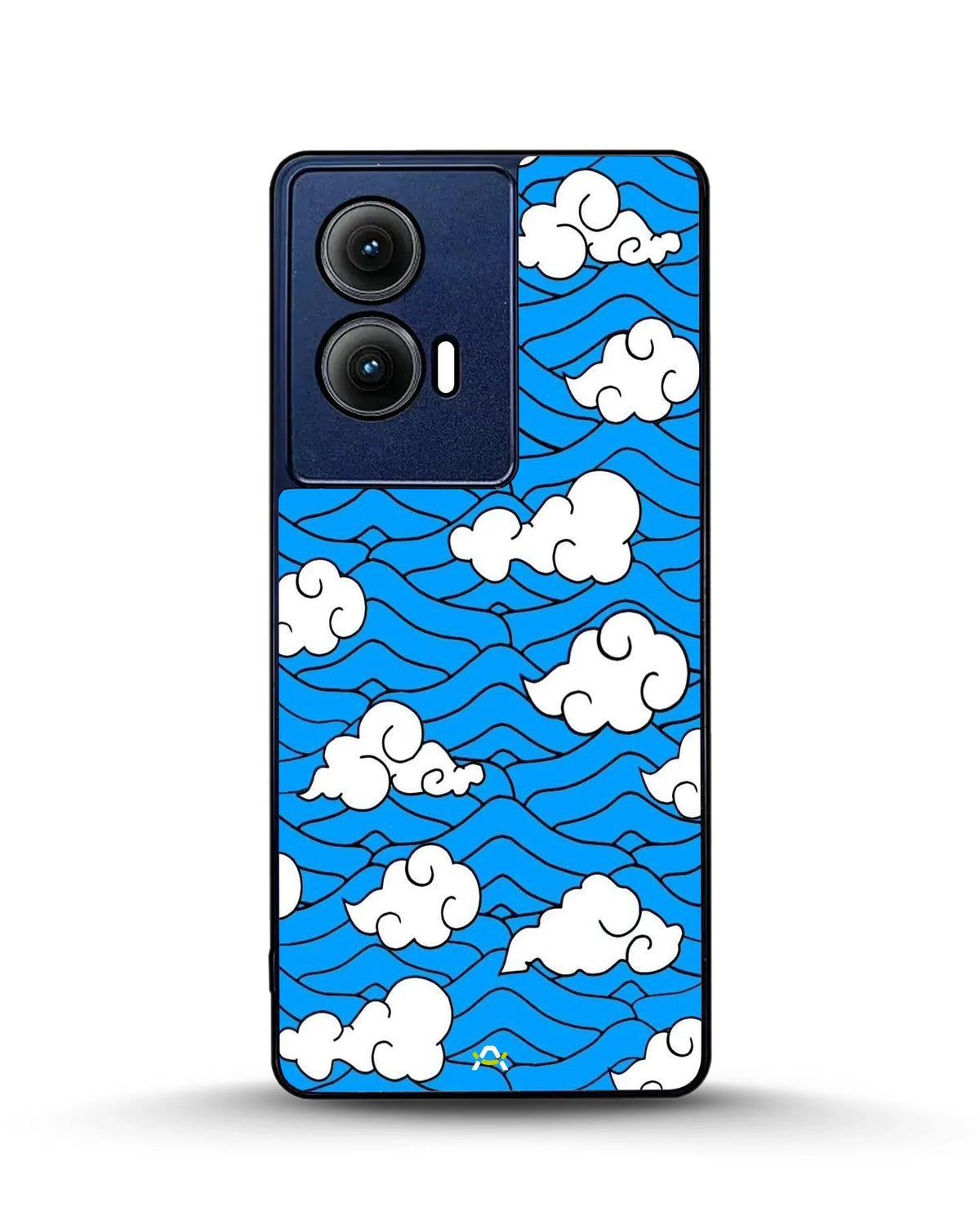 Cloud Pattern Phone Case - Wavy Blue & White Print for iPhone, Samsung, Pixel, OnePlus & Vivo