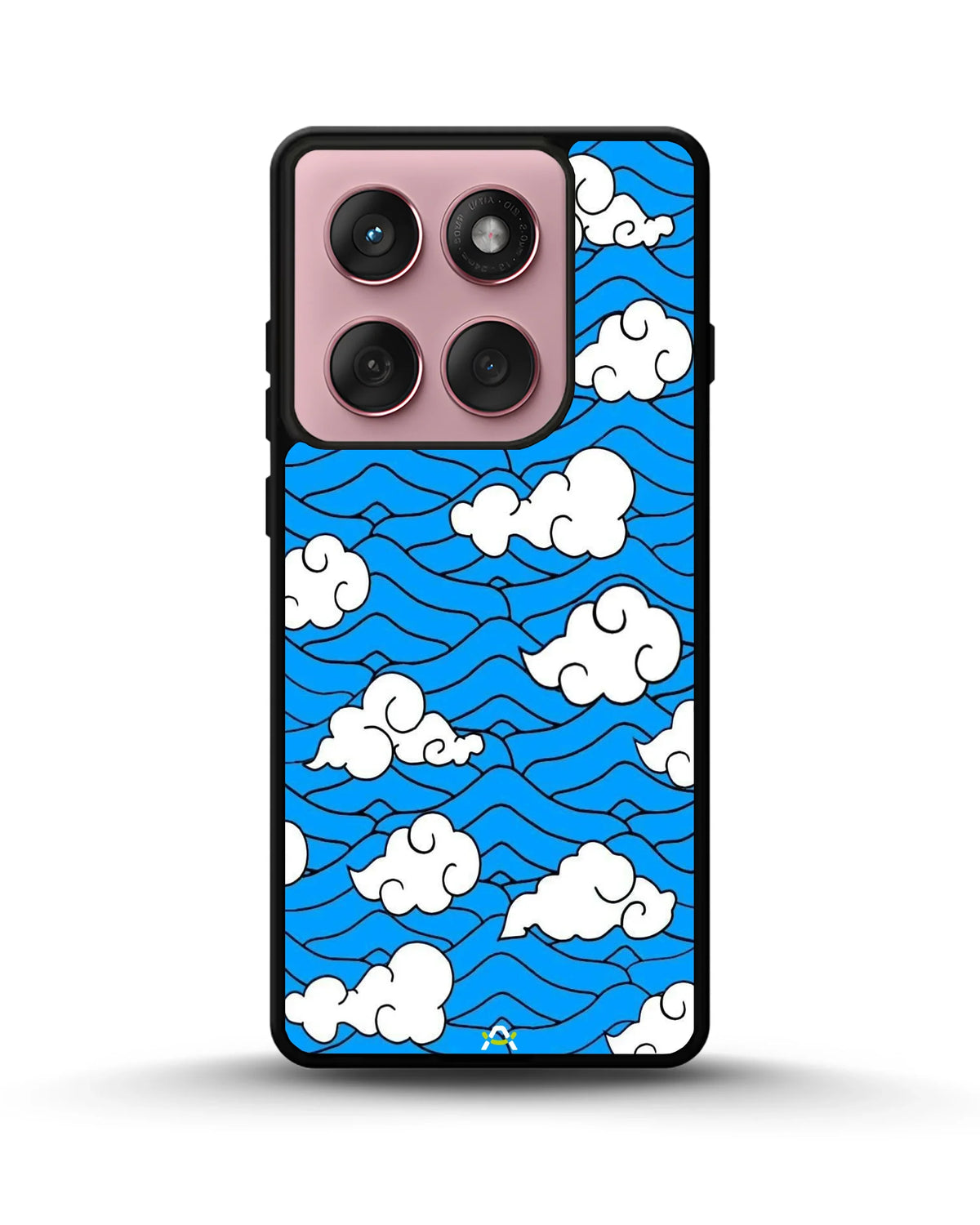 Cloud Pattern Phone Case - Wavy Blue & White Print for iPhone, Samsung, Pixel, OnePlus & Vivo