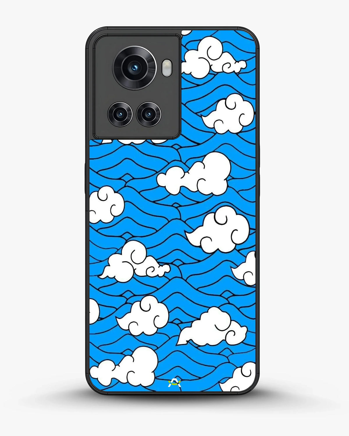 Cloud Pattern Phone Case - Wavy Blue & White Print for iPhone, Samsung, Pixel, OnePlus & Vivo