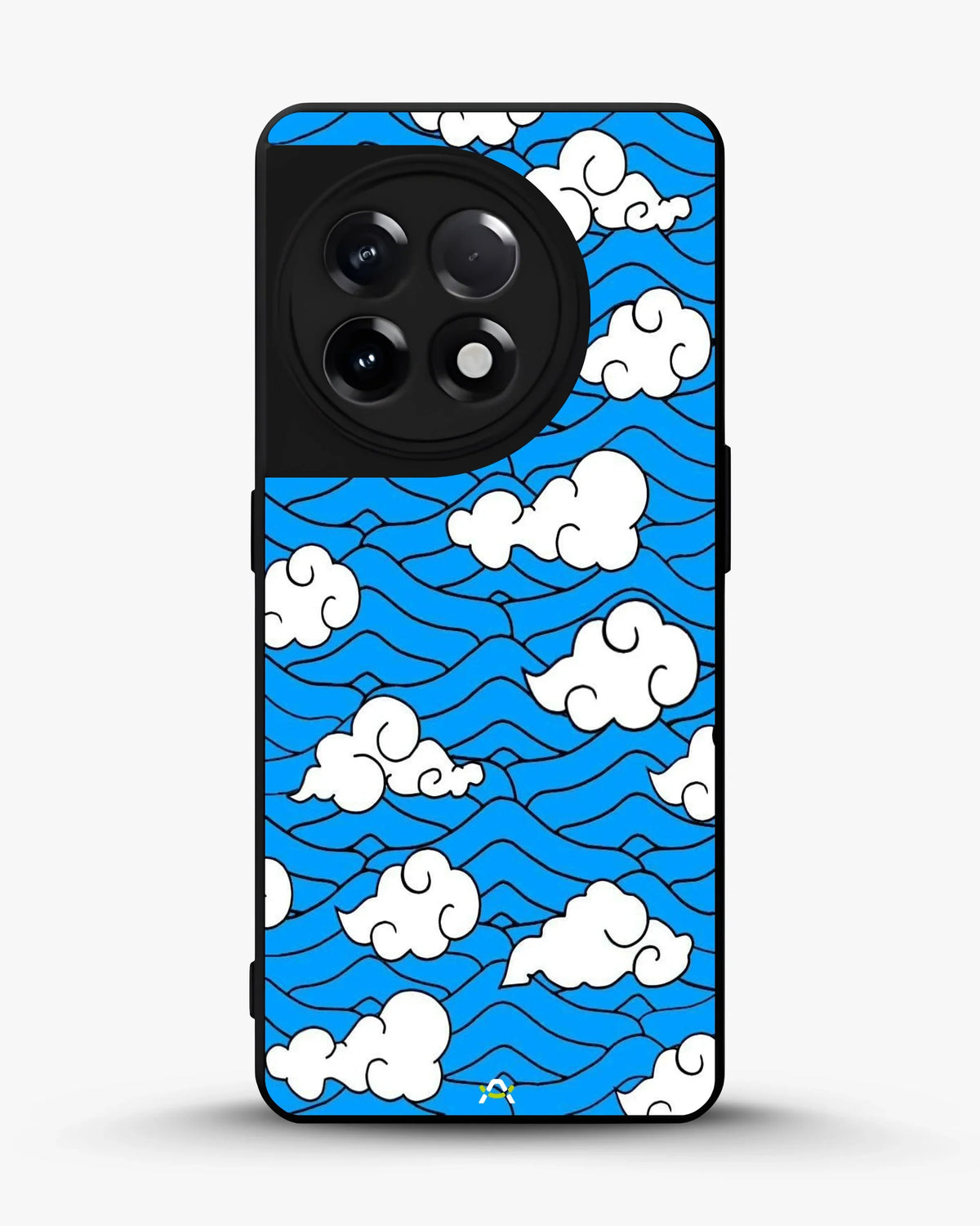 Cloud Pattern Phone Case - Wavy Blue & White Print for iPhone, Samsung, Pixel, OnePlus & Vivo