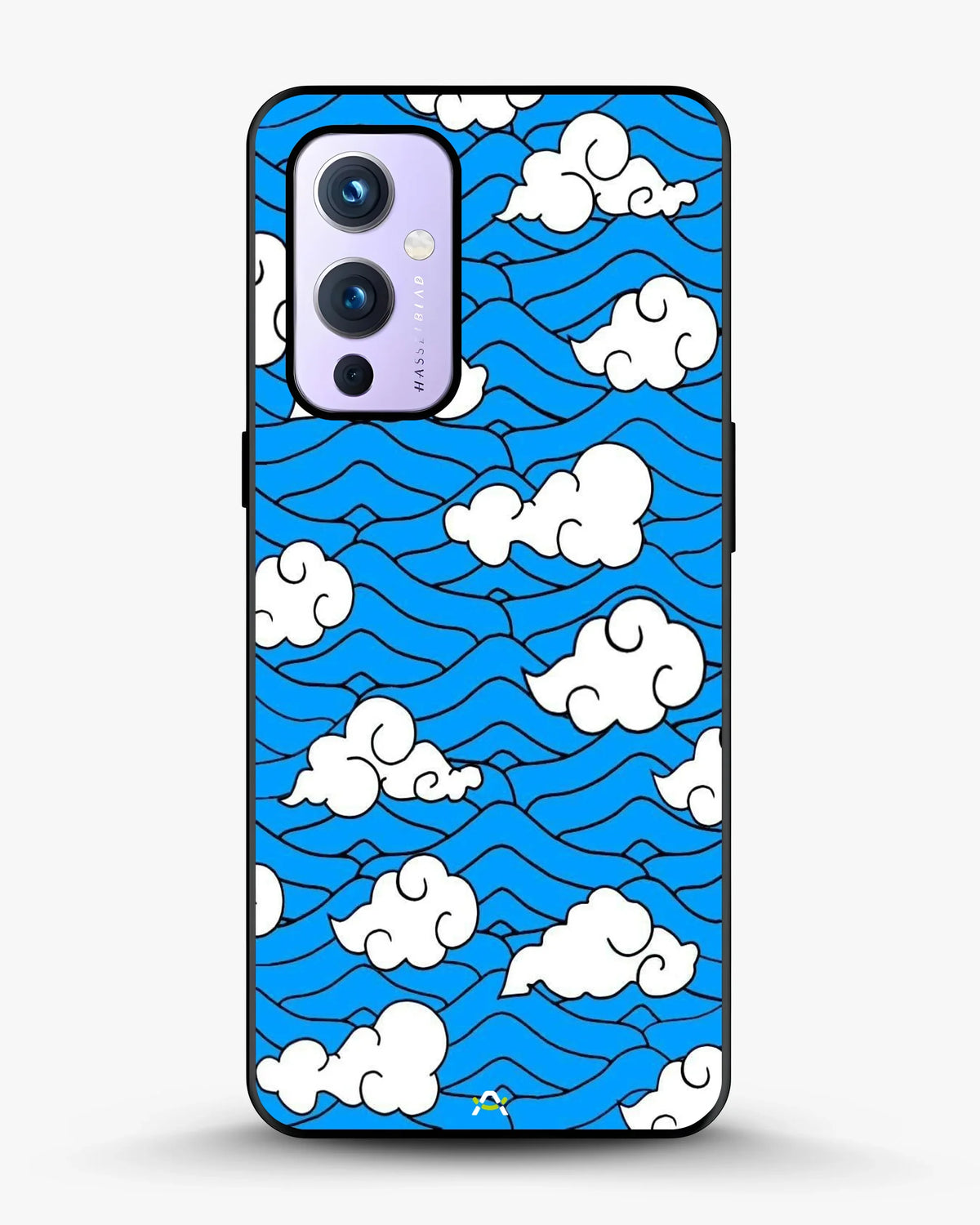 Cloud Pattern Phone Case - Wavy Blue & White Print for iPhone, Samsung, Pixel, OnePlus & Vivo