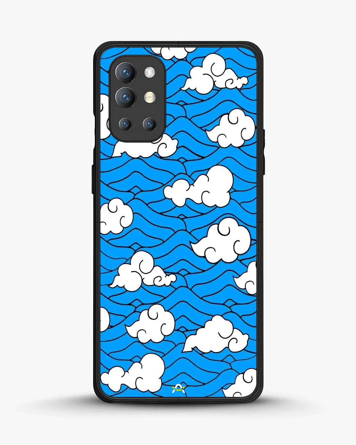 Cloud Pattern Phone Case - Wavy Blue & White Print for iPhone, Samsung, Pixel, OnePlus & Vivo
