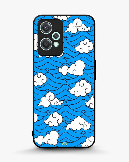 Cloud Pattern Phone Case - Wavy Blue & White Print for iPhone, Samsung, Pixel, OnePlus & Vivo