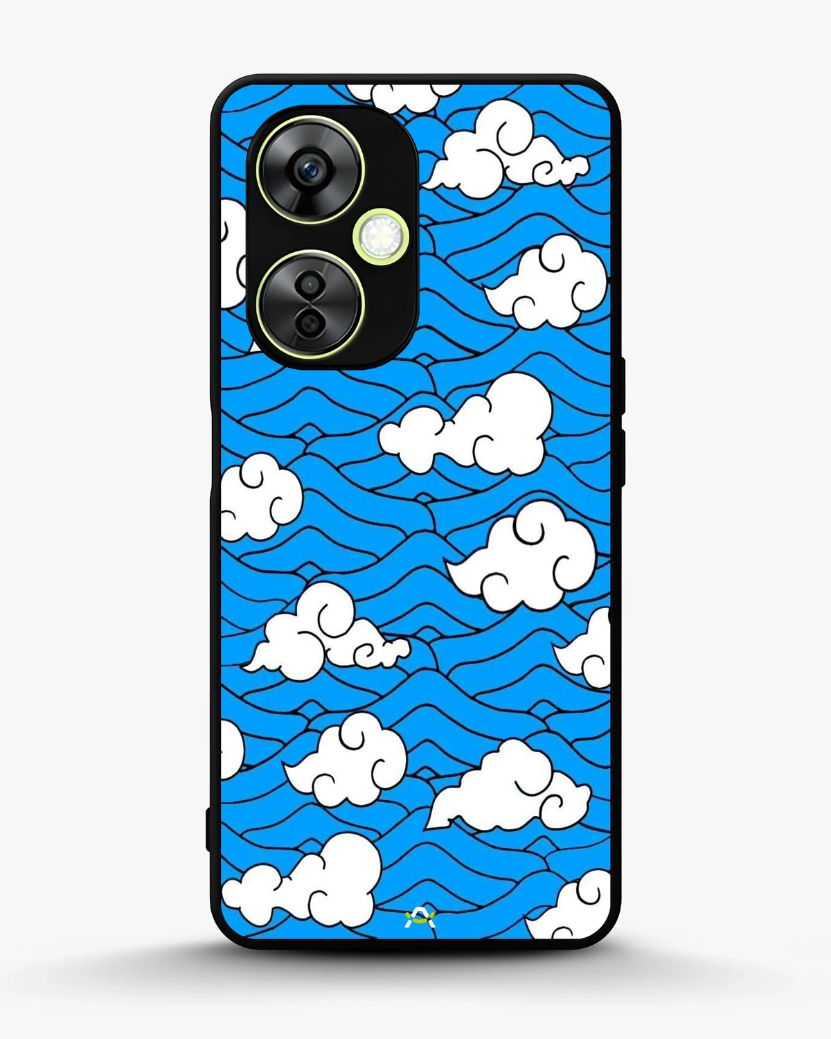 Cloud Pattern Phone Case - Wavy Blue & White Print for iPhone, Samsung, Pixel, OnePlus & Vivo