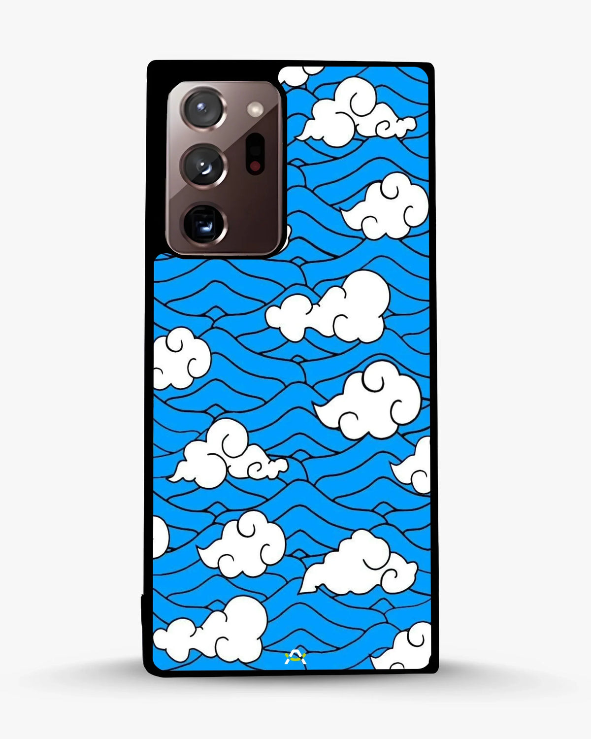 Cloud Pattern Phone Case - Wavy Blue & White Print for iPhone, Samsung, Pixel, OnePlus & Vivo