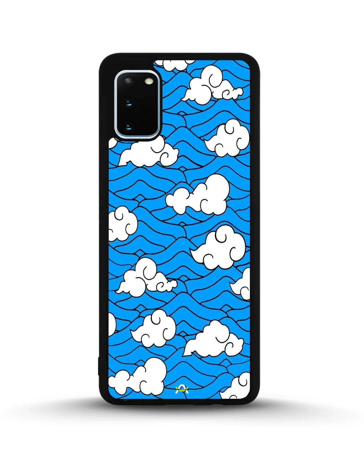 Cloud Pattern Phone Case - Wavy Blue & White Print for iPhone, Samsung, Pixel, OnePlus & Vivo