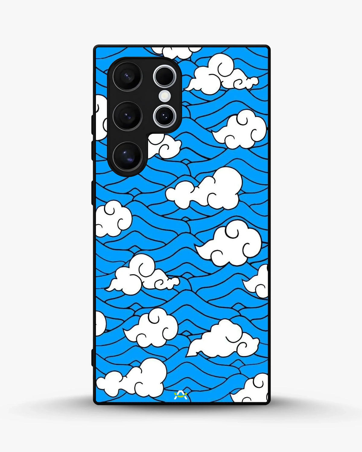 Cloud Pattern Phone Case - Wavy Blue & White Print for iPhone, Samsung, Pixel, OnePlus & Vivo