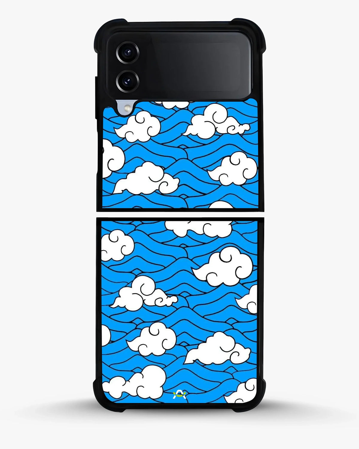 Cloud Pattern Phone Case - Wavy Blue & White Print for iPhone, Samsung, Pixel, OnePlus & Vivo