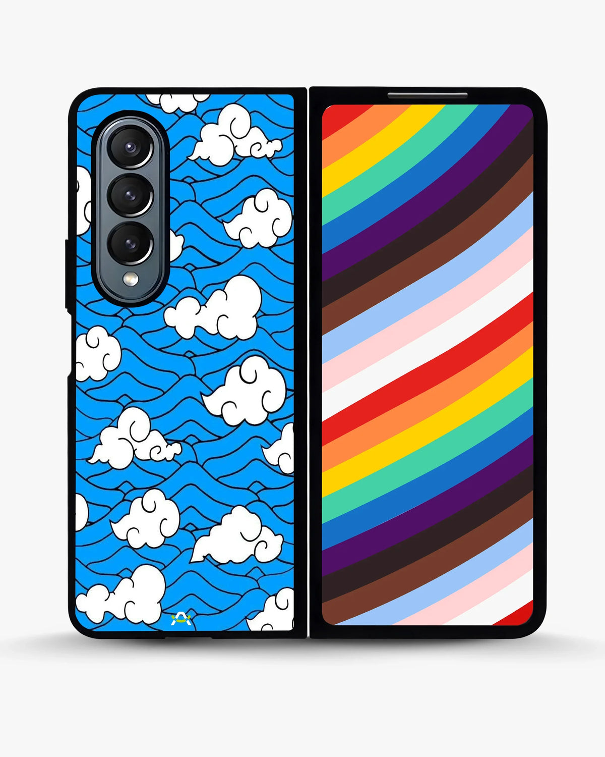 Cloud Pattern Phone Case - Wavy Blue & White Print for iPhone, Samsung, Pixel, OnePlus & Vivo