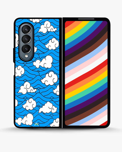 Cloud Pattern Phone Case - Wavy Blue & White Print for iPhone, Samsung, Pixel, OnePlus & Vivo