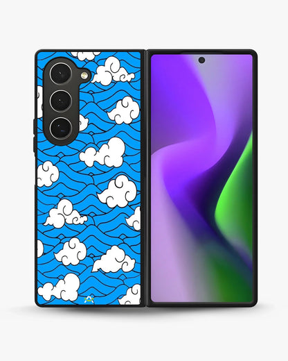 Cloud Pattern Phone Case - Wavy Blue & White Print for iPhone, Samsung, Pixel, OnePlus & Vivo
