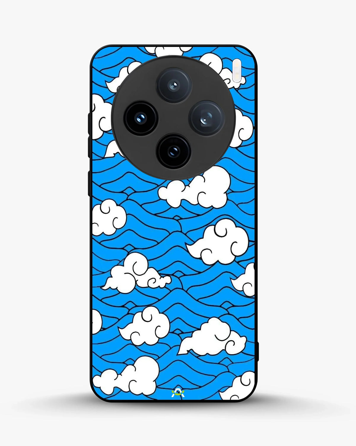 Cloud Pattern Phone Case - Wavy Blue & White Print for iPhone, Samsung, Pixel, OnePlus & Vivo