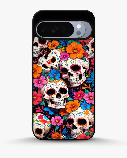 Color Skull Floral Phone Case - Vibrant Skull & Flowers Print for iPhone, Samsung, Pixel, OnePlus & Vivo