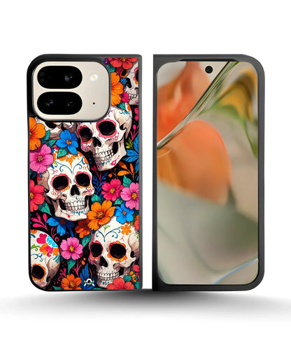 Color Skull Floral Phone Case - Vibrant Skull & Flowers Print for iPhone, Samsung, Pixel, OnePlus & Vivo