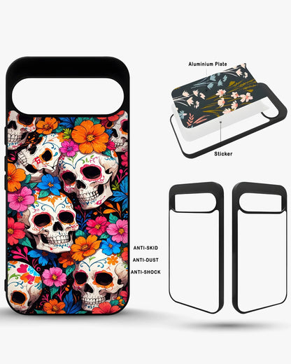 Color Skull Floral Phone Case - Vibrant Skull & Flowers Print for iPhone, Samsung, Pixel, OnePlus & Vivo