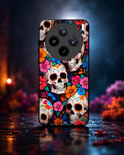 Color Skull Floral Phone Case - Vibrant Skull & Flowers Print for iPhone, Samsung, Pixel, OnePlus & Vivo