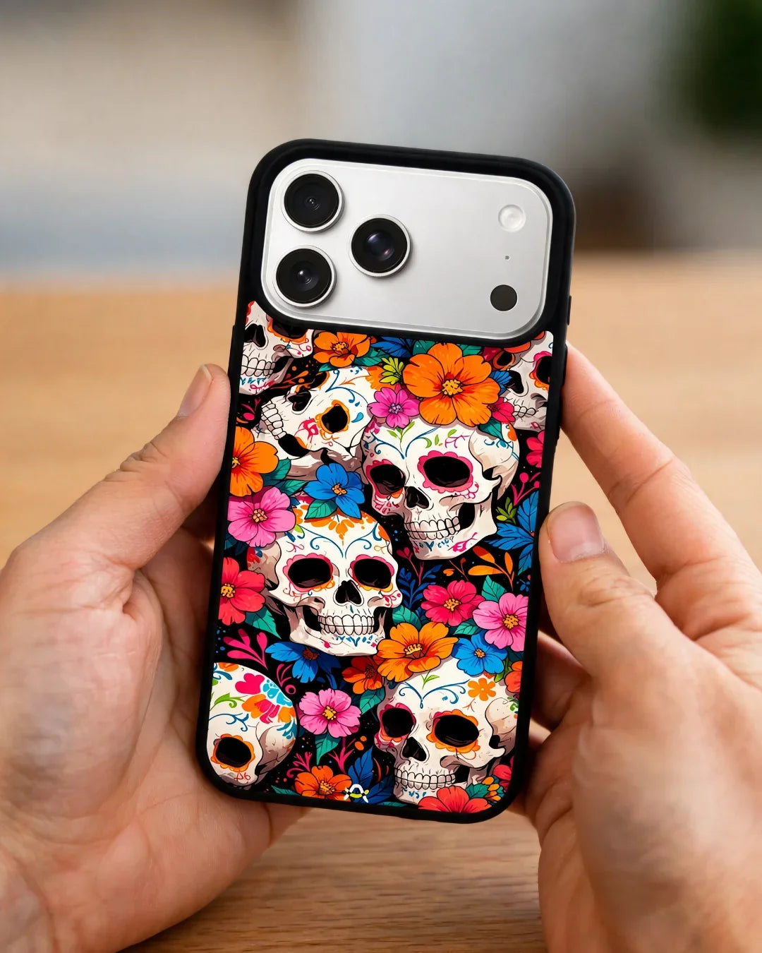 Color Skull Floral Phone Case - Vibrant Skull & Flowers Print for iPhone, Samsung, Pixel, OnePlus & Vivo