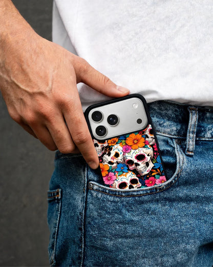 Color Skull Floral Phone Case - Vibrant Skull & Flowers Print for iPhone, Samsung, Pixel, OnePlus & Vivo