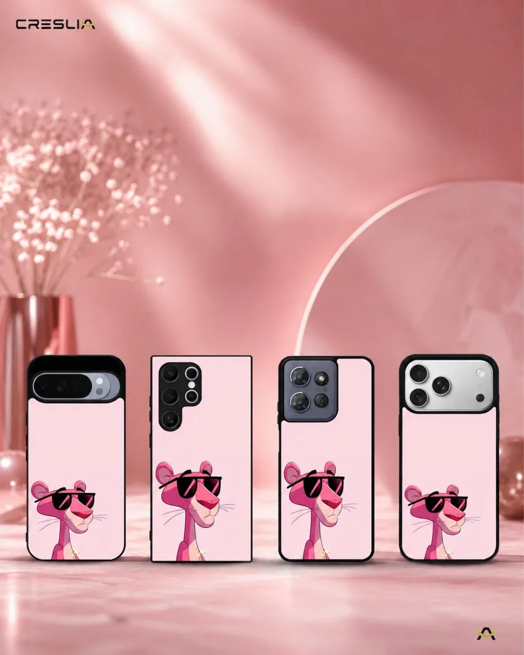 Cool Cartoon Cat Phone Case - Pink Sunglasses Print for iPhone, Samsung, Pixel, OnePlus & Vivo