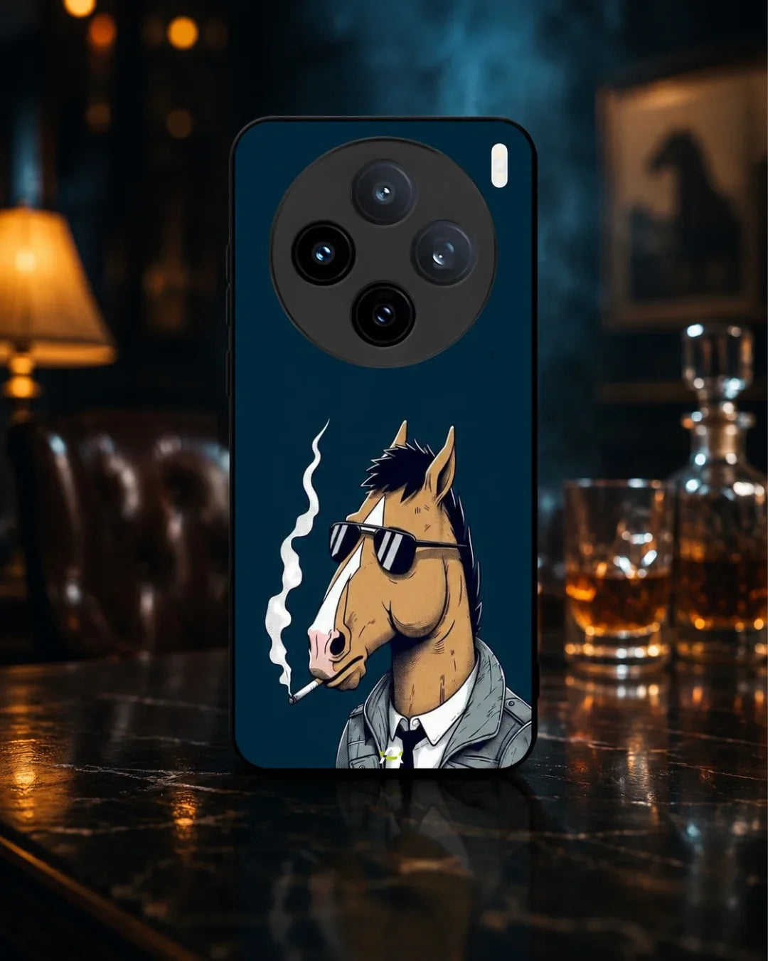 Cool Horse Sunglasses Phone Case - Quirky Blue Art Print for iPhone, Samsung, Pixel, OnePlus & Vivo