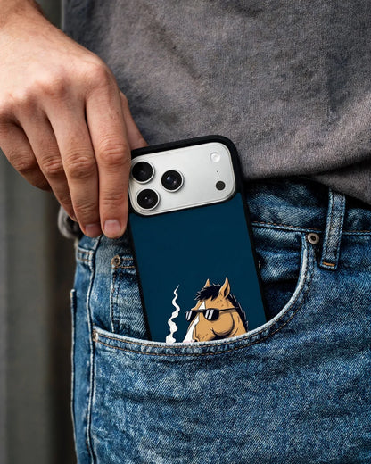 Cool Horse Sunglasses Phone Case - Quirky Blue Art Print for iPhone, Samsung, Pixel, OnePlus & Vivo