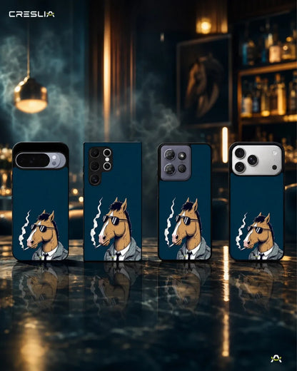Cool Horse Sunglasses Phone Case - Quirky Blue Art Print for iPhone, Samsung, Pixel, OnePlus & Vivo