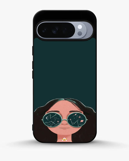 Cosmic Sunglasses Girl Phone Case - Dreamy Teal Art Print for iPhone, Samsung, Pixel, OnePlus & Vivo