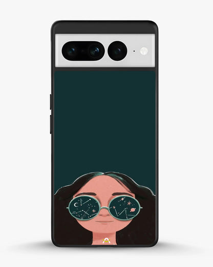 Cosmic Sunglasses Girl Phone Case - Dreamy Teal Art Print for iPhone, Samsung, Pixel, OnePlus & Vivo