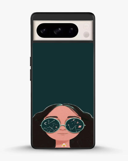 Cosmic Sunglasses Girl Phone Case - Dreamy Teal Art Print for iPhone, Samsung, Pixel, OnePlus & Vivo