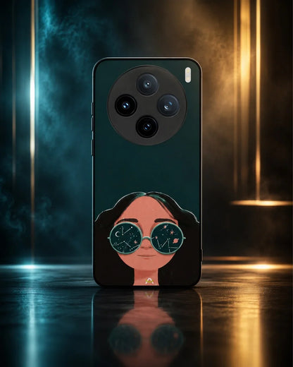 Cosmic Sunglasses Girl Phone Case - Dreamy Teal Art Print for iPhone, Samsung, Pixel, OnePlus & Vivo