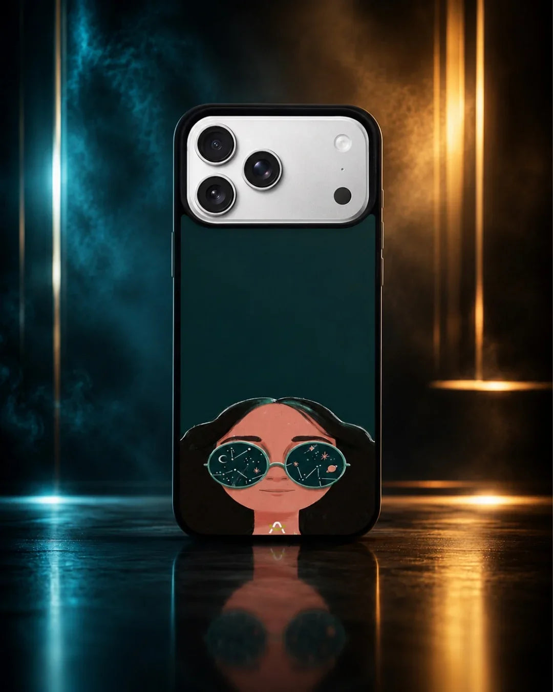 Cosmic Sunglasses Girl Phone Case - Dreamy Teal Art Print for iPhone, Samsung, Pixel, OnePlus & Vivo