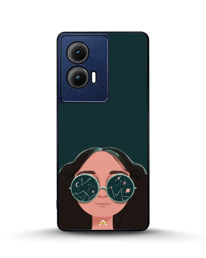 Cosmic Sunglasses Girl Phone Case - Dreamy Teal Art Print for iPhone, Samsung, Pixel, OnePlus & Vivo