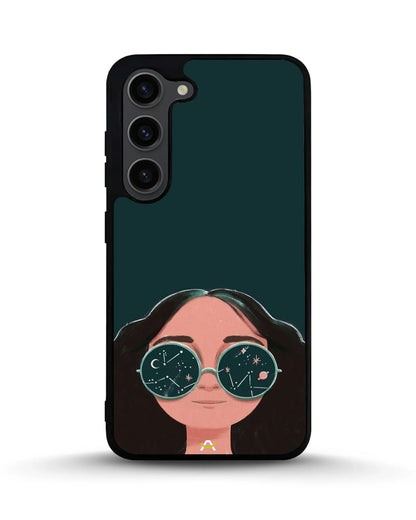 Cosmic Sunglasses Girl Phone Case - Dreamy Teal Art Print for iPhone, Samsung, Pixel, OnePlus & Vivo