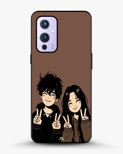 Couple Peace Sign Phone Case - Warm Brown Art Print for iPhone, Samsung, Pixel, OnePlus & Vivo