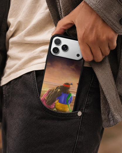 Couple Sunset Phone Case - Calm Pink Art Print for iPhone, Samsung, Pixel, OnePlus & Vivo