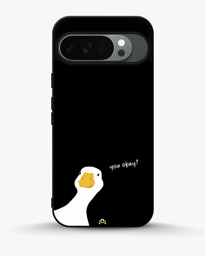 Curious Goose Phone Case - Quirky White & Black Print for iPhone, Samsung, Pixel, OnePlus & Vivo